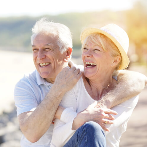 smiling senior couple