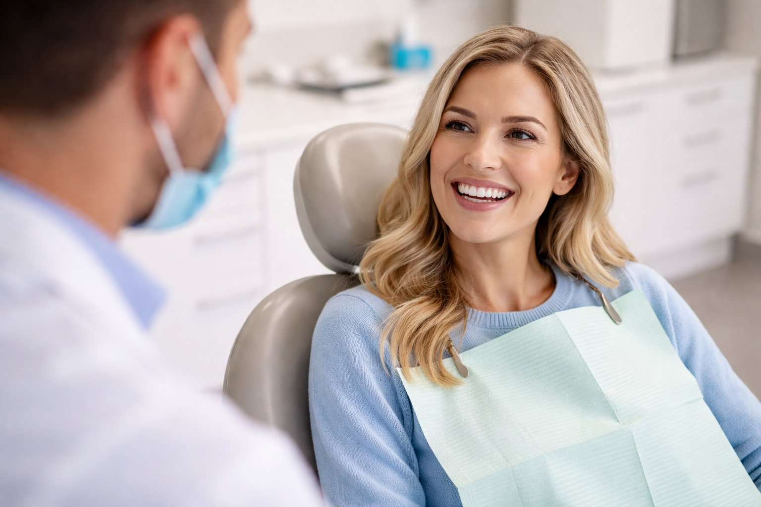 smiling dental patient